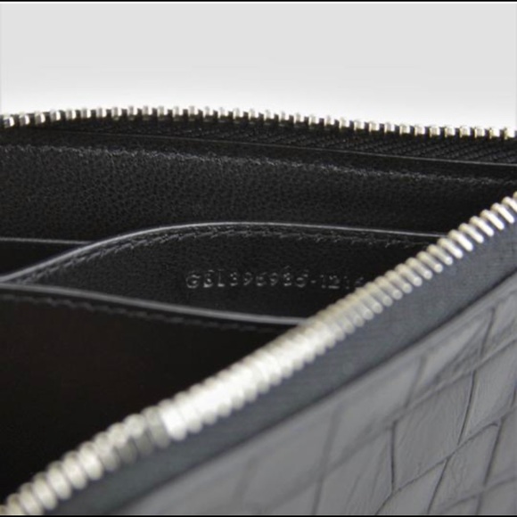 Item has been soldSaint Laurent YSL Leather Crocodile Embossed Card Case Wallet - Picture 6 of 7